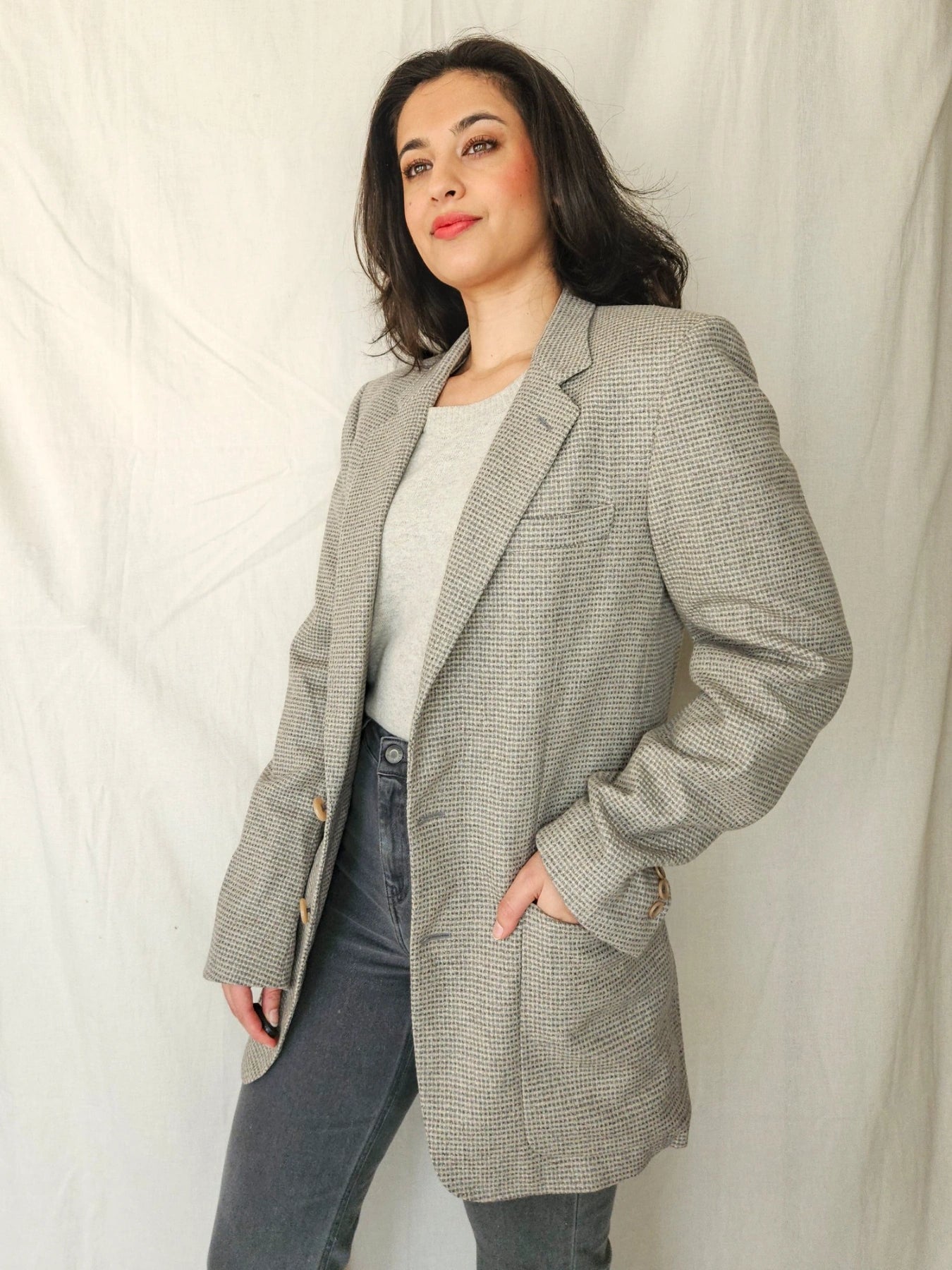 Helena - geruite blazer, wol | M