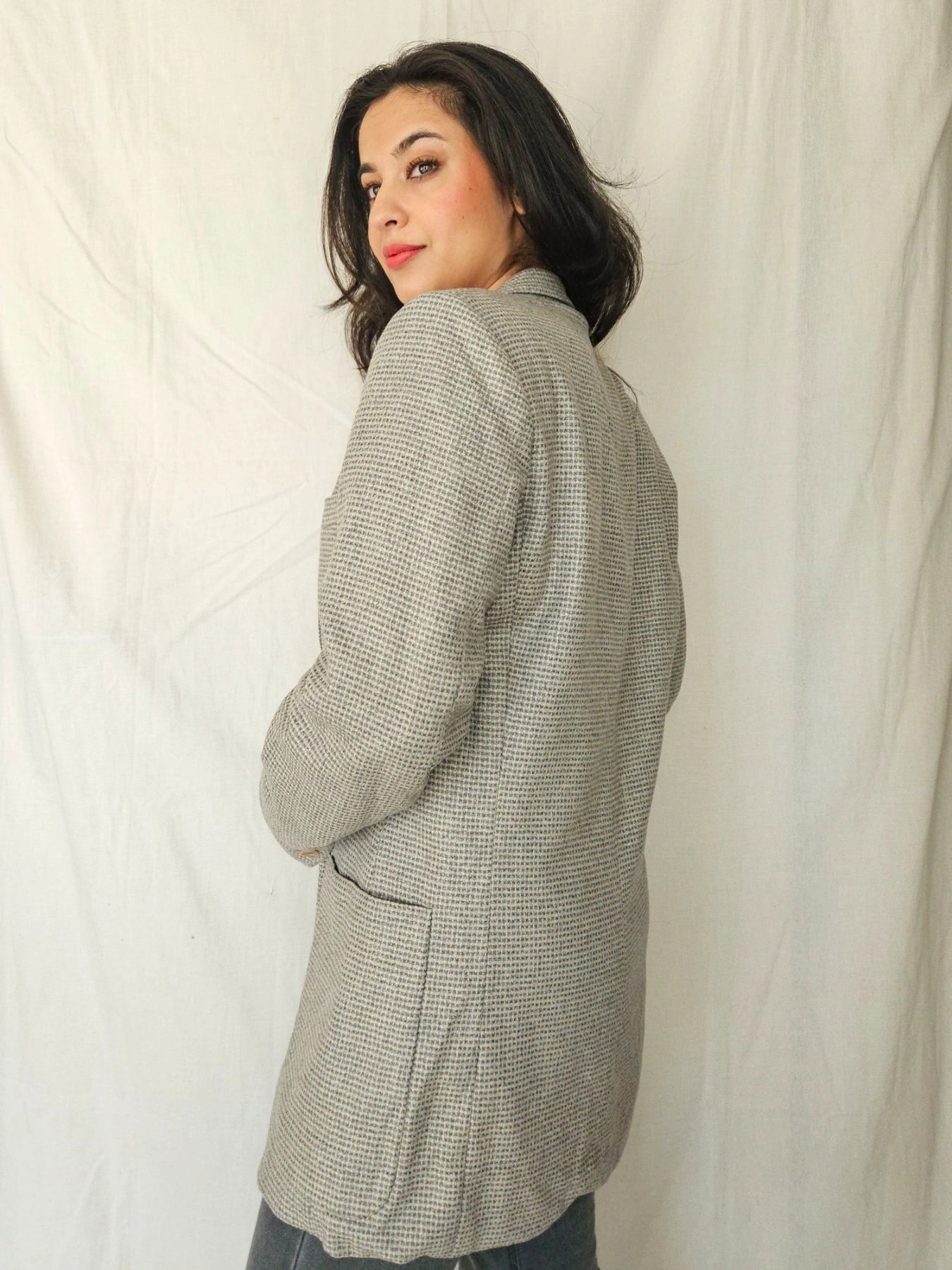 Helena - geruite blazer, wol | M