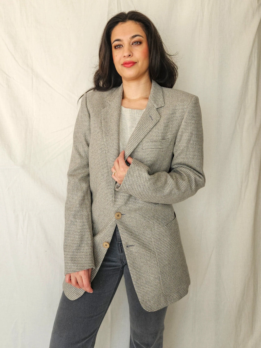 Helena - geruite blazer, wol | M