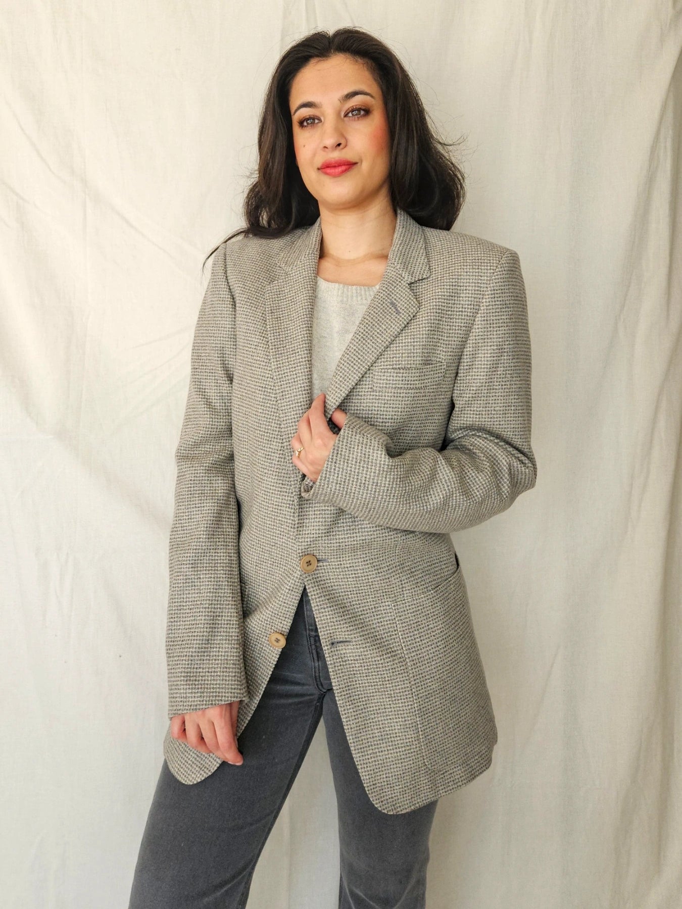 Helena - geruite blazer, wol | M