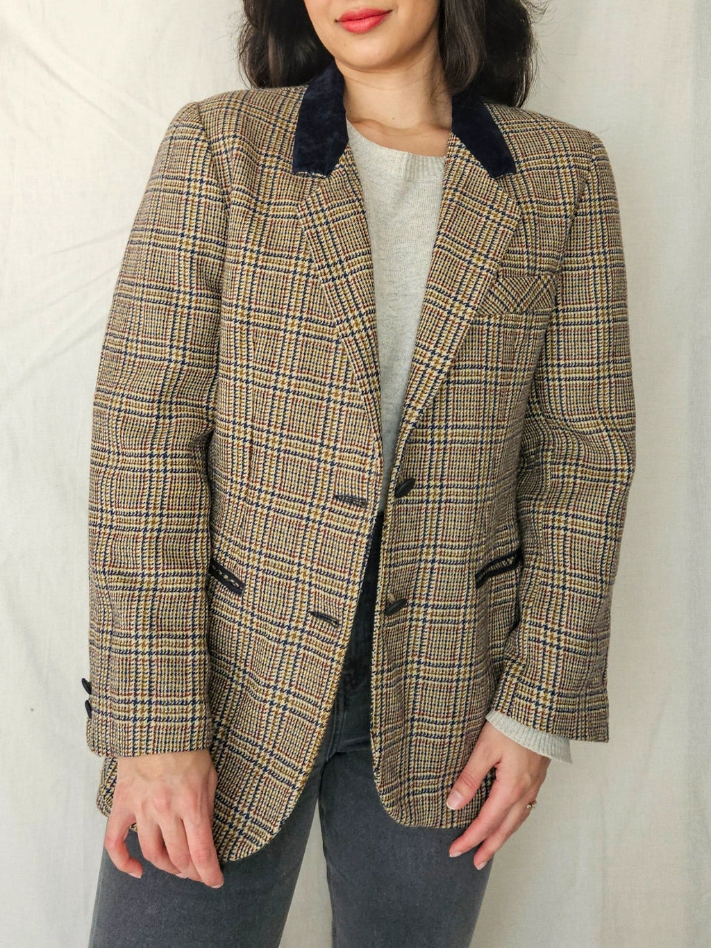 Dine - geruite blazer, wol | M
