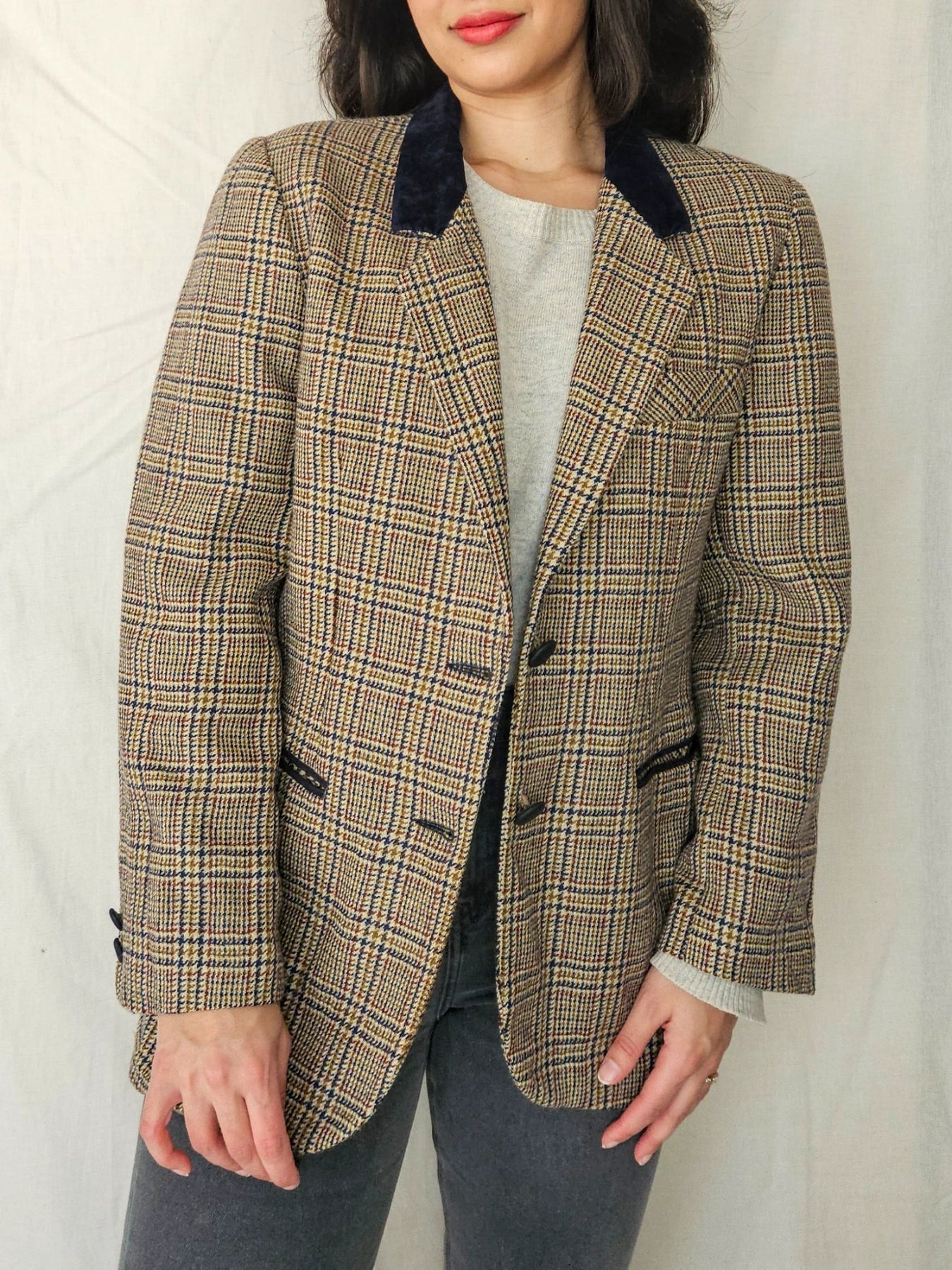 Dine - geruite blazer, wol | M