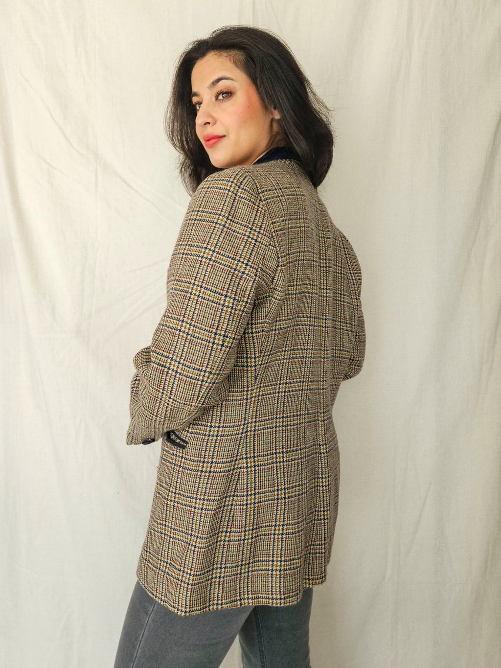 Dine - geruite blazer, wol | M