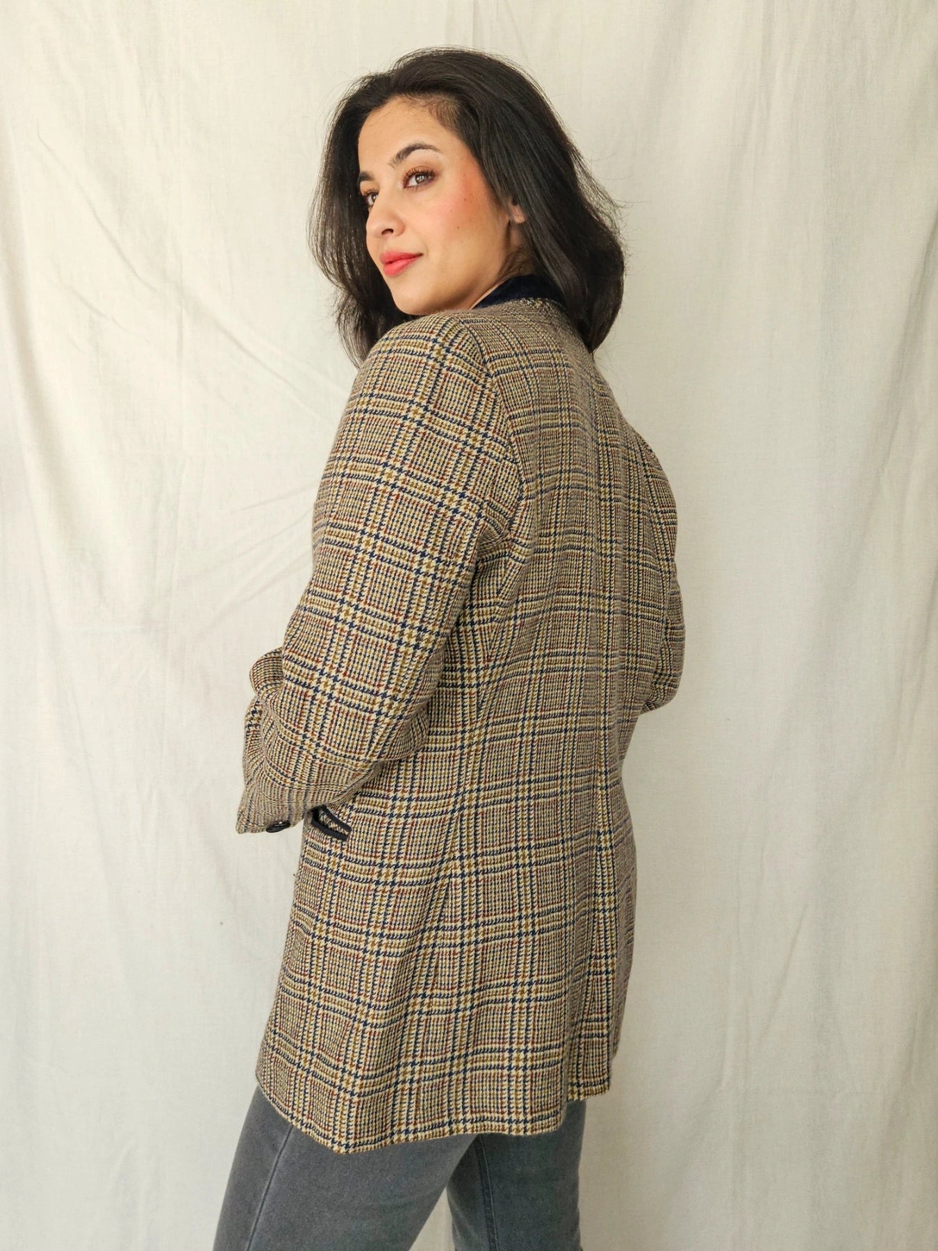 Dine - geruite blazer, wol | M