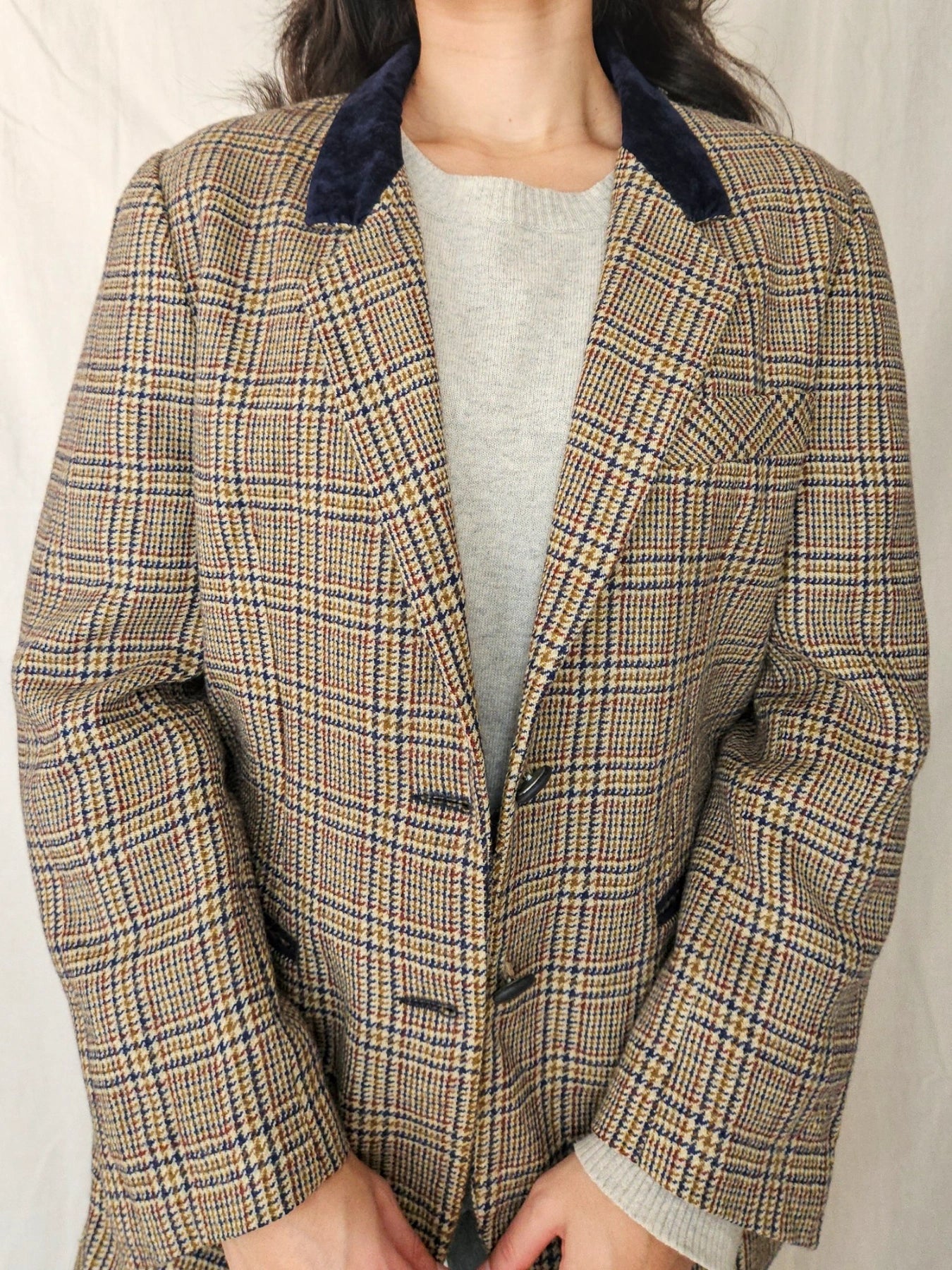 Dine - geruite blazer, wol | M