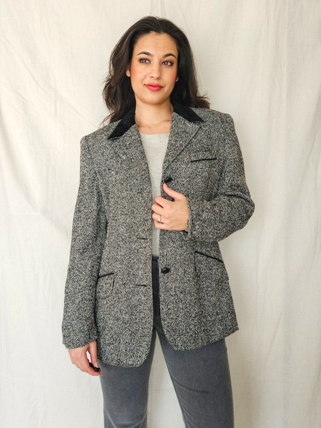Clio - visgraat blazer, wol | L/XL