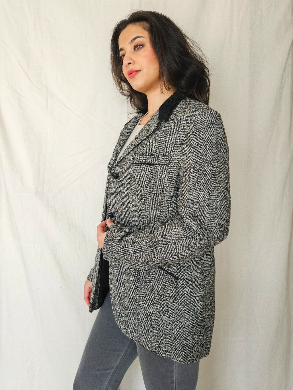 Clio - visgraat blazer, wol | L/XL