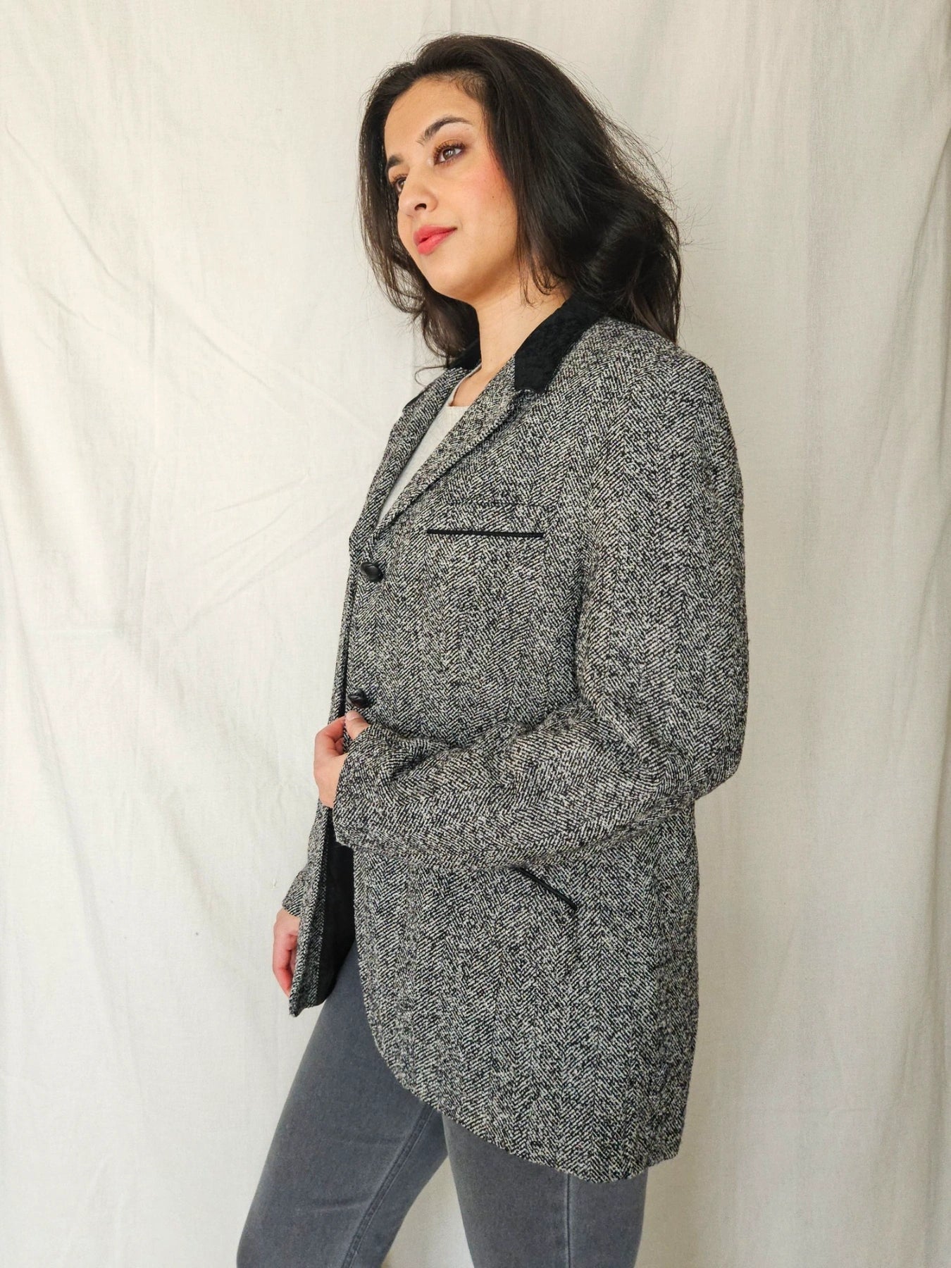 Clio - visgraat blazer, wol | L/XL