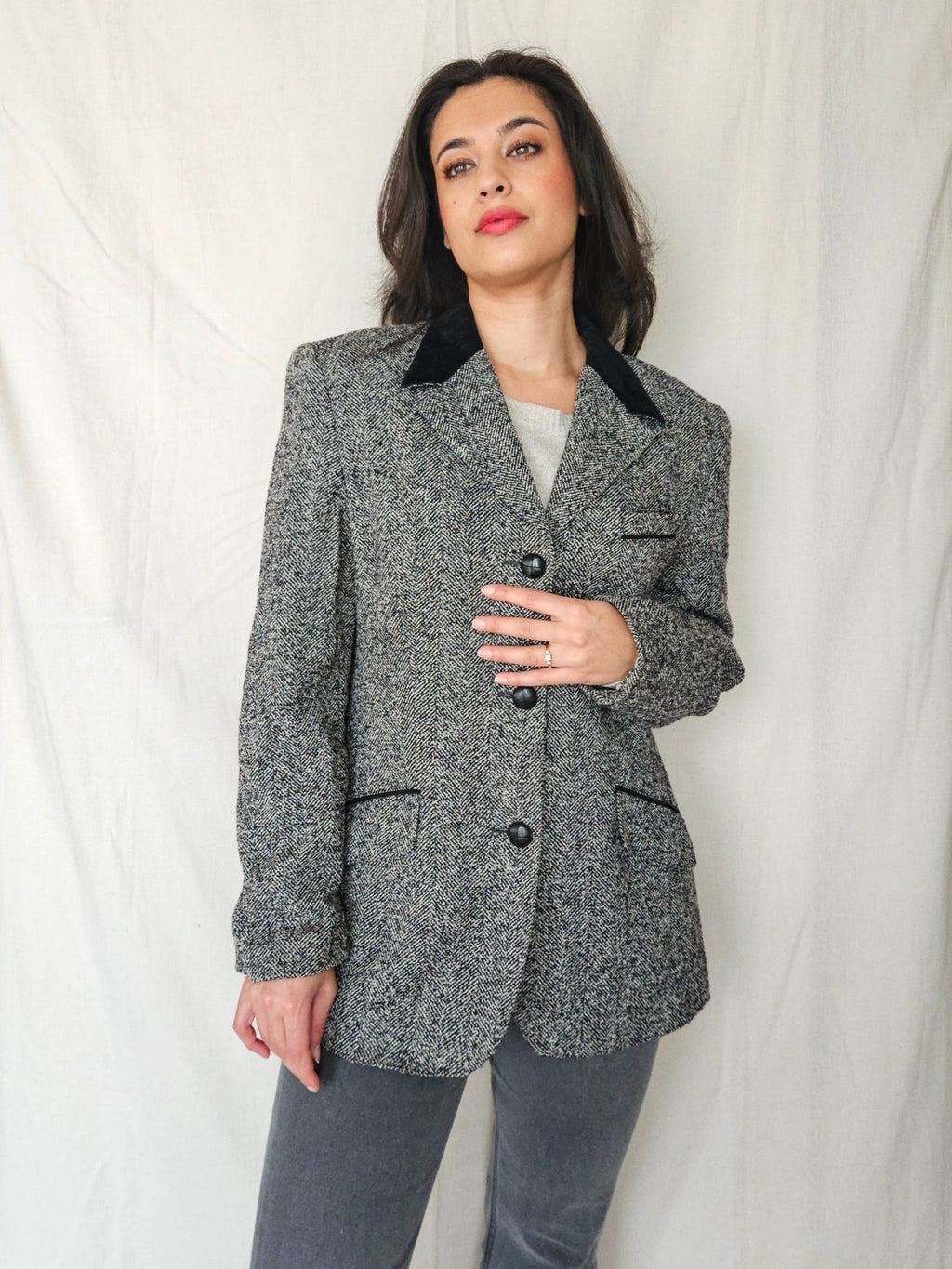 Clio - visgraat blazer, wol | L/XL