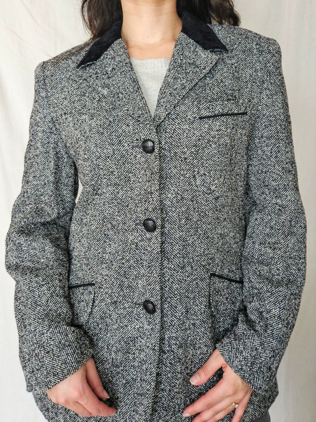 Clio - visgraat blazer, wol | L/XL