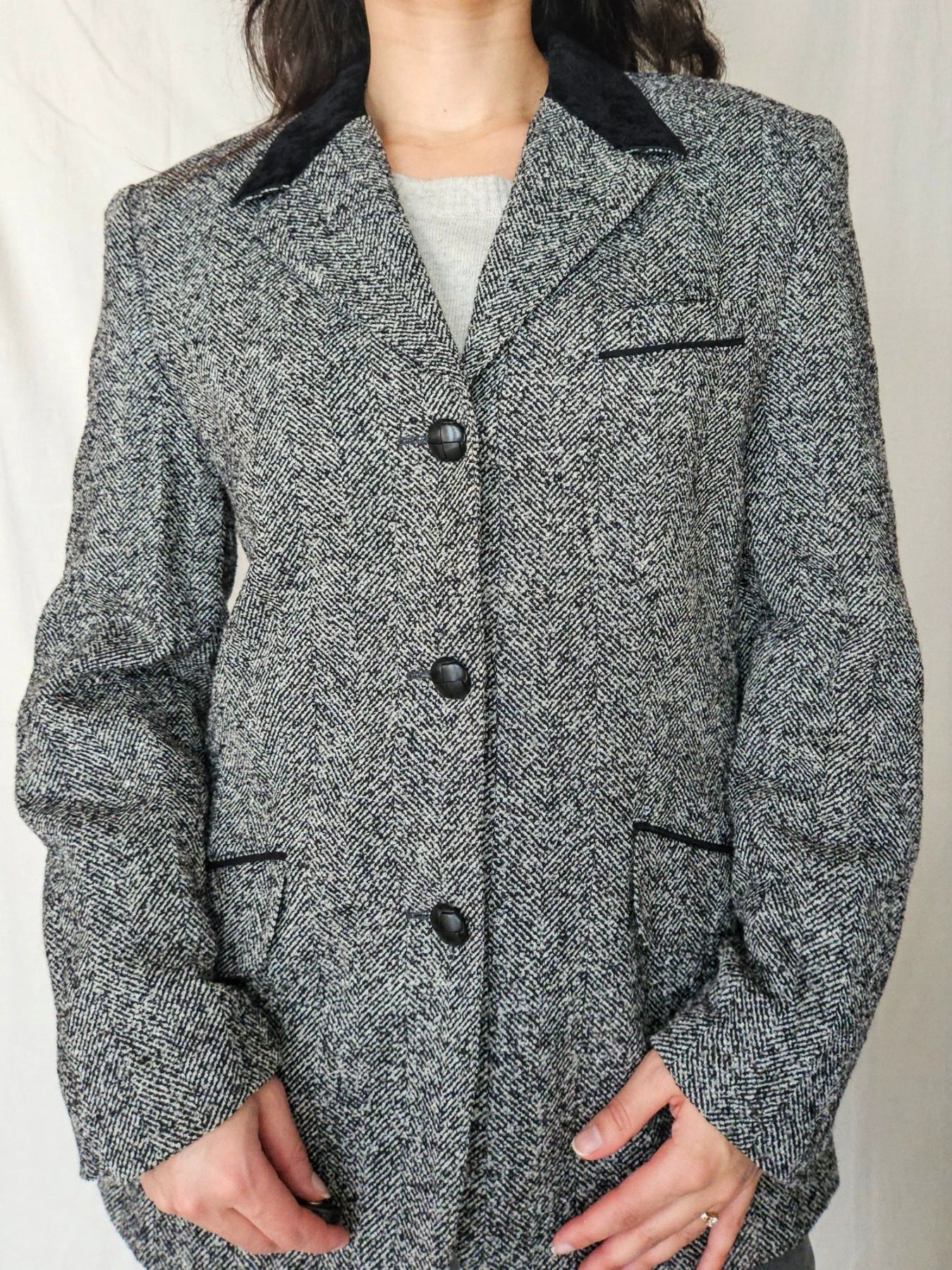 Clio - visgraat blazer, wol | L/XL