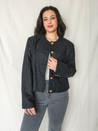 Calla - cropped jasje, wol | L