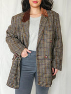 Leto - geruite blazer, wol | XXL
