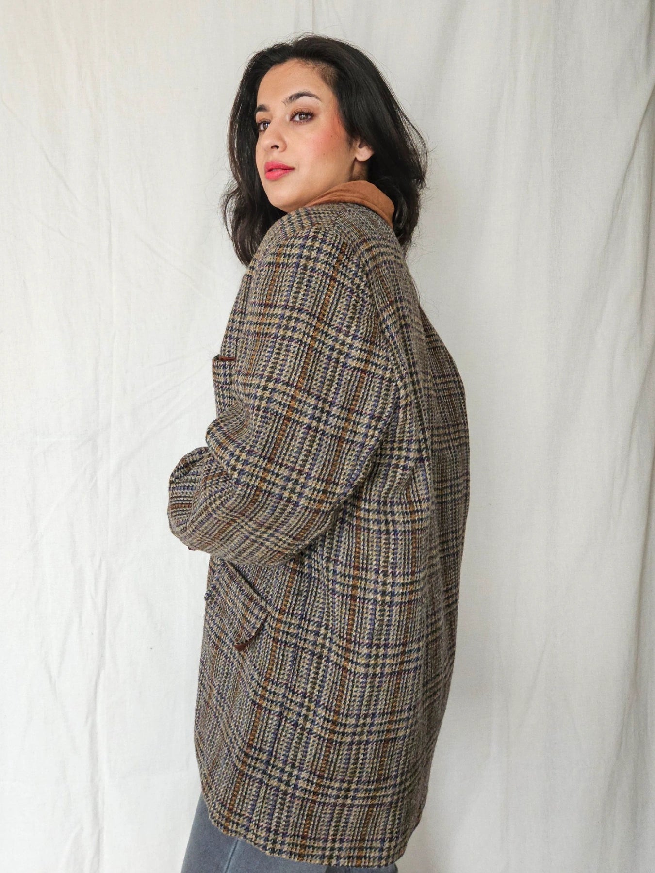 Leto - geruite blazer, wol | XXL