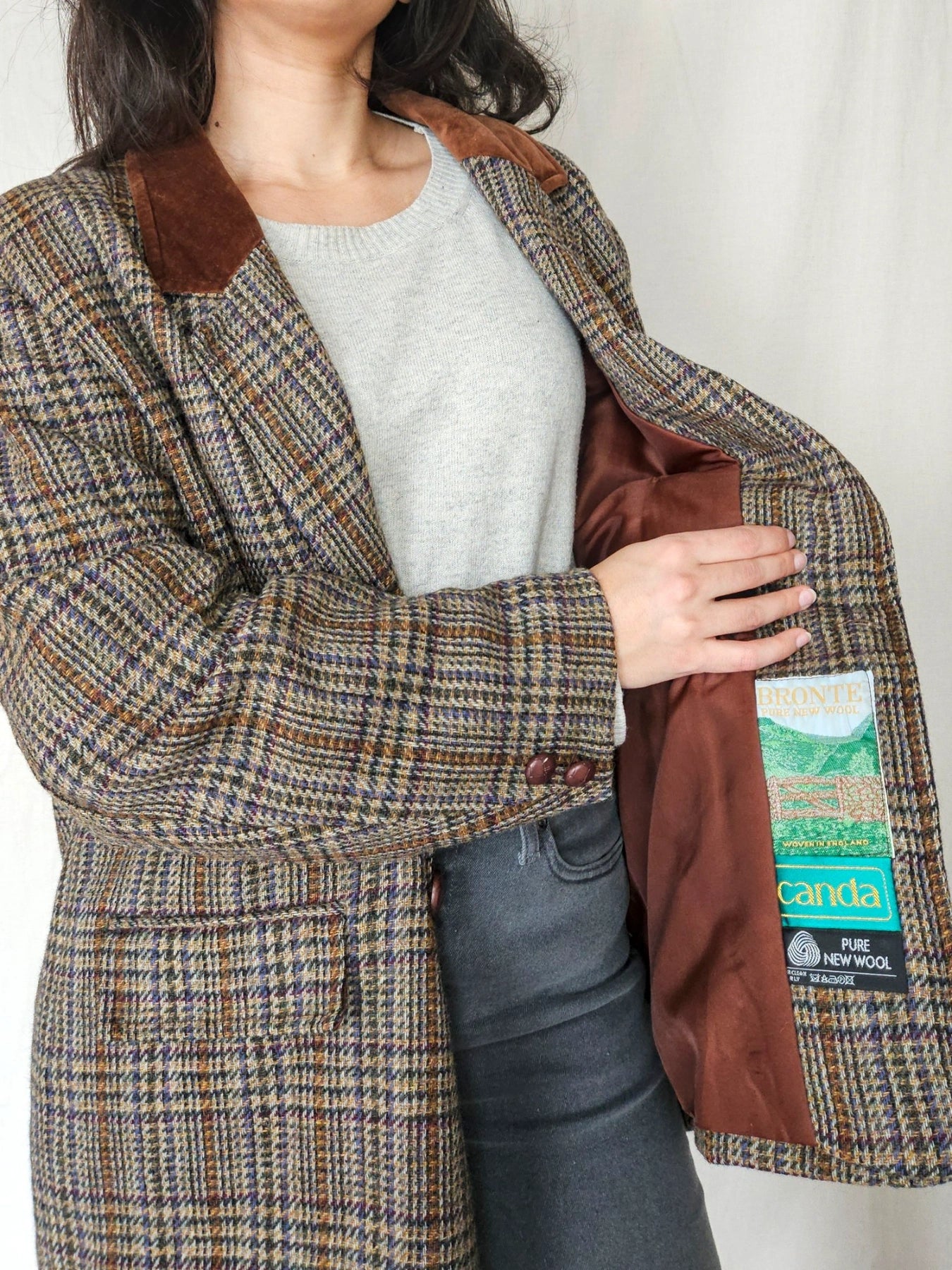 Leto - geruite blazer, wol | XXL