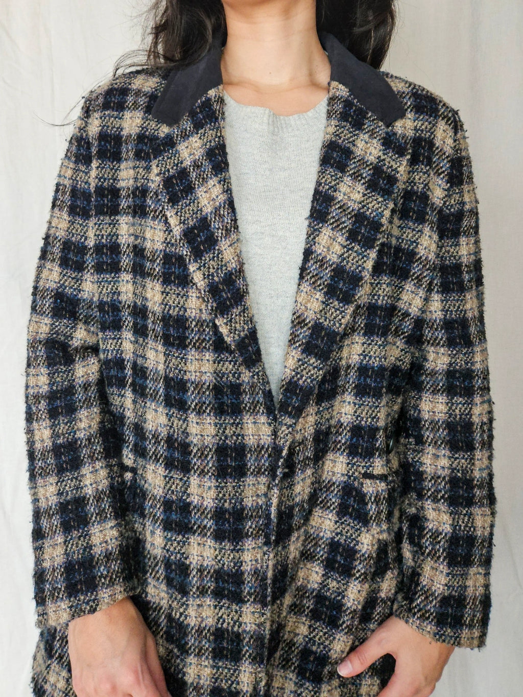 Bo- grof-gebreide blazer | M