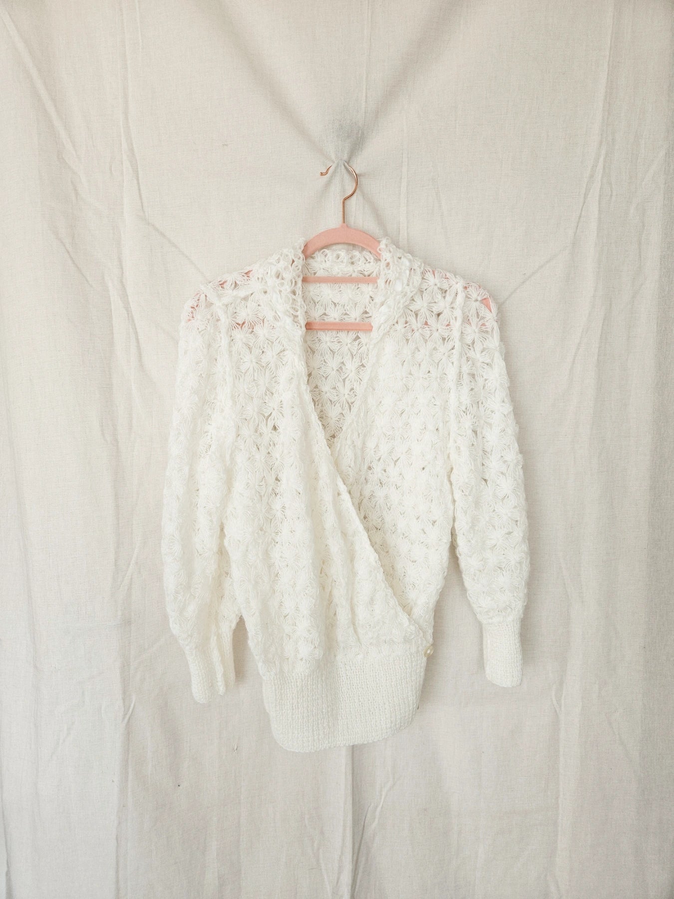 Nina - gehaakt vintage vest, wolmix | L