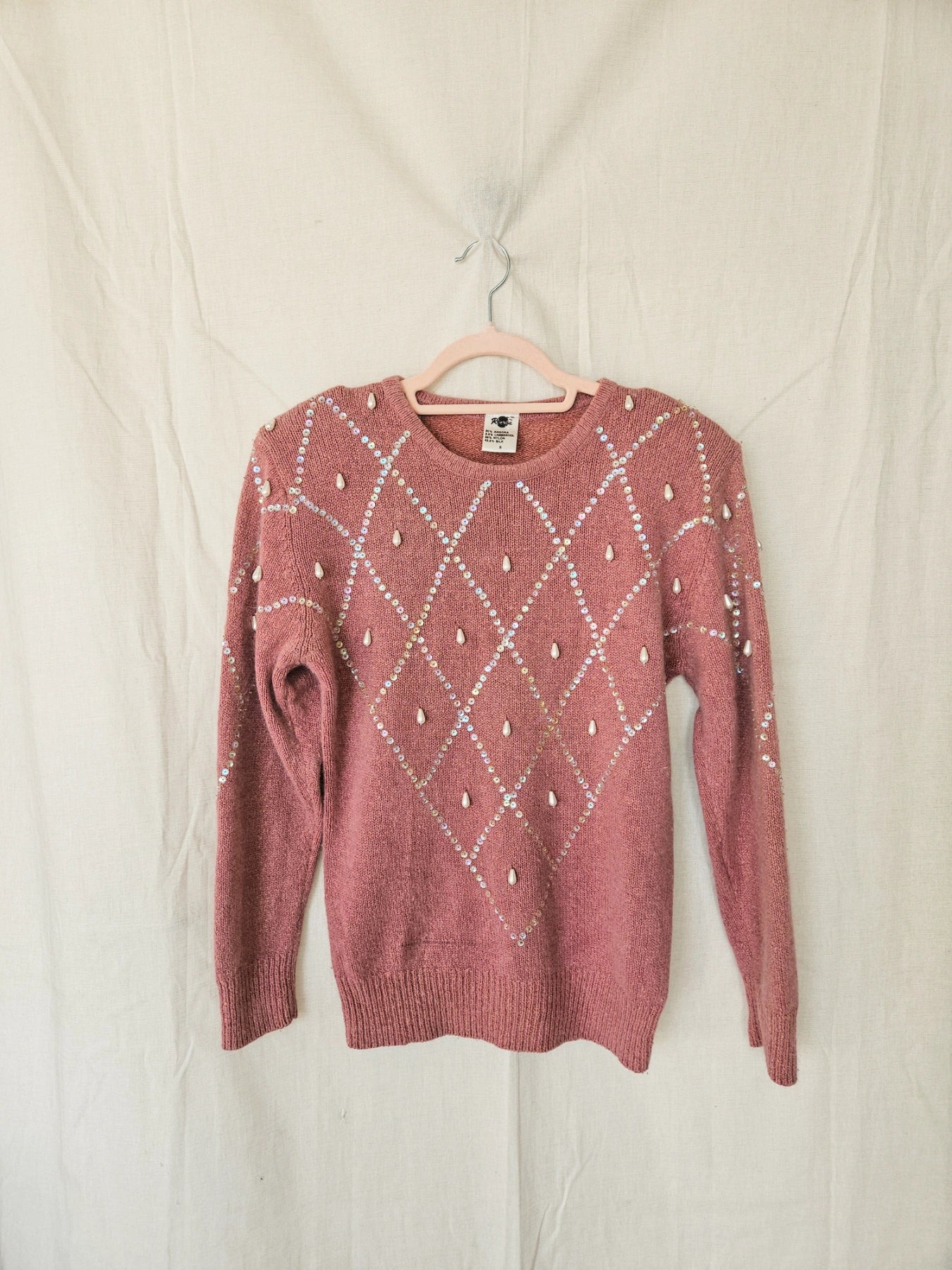 Faye - gebreide vintage trui, zijde & angora | M/L
