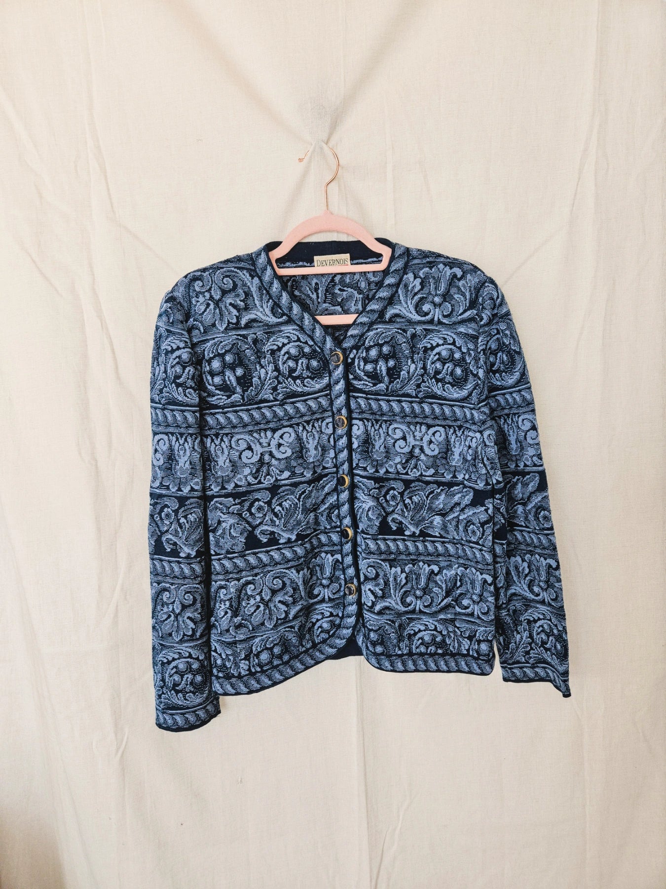 Marit - gebreid vintage vest, wolmix | M