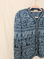 Marit - gebreid vintage vest, wolmix | M