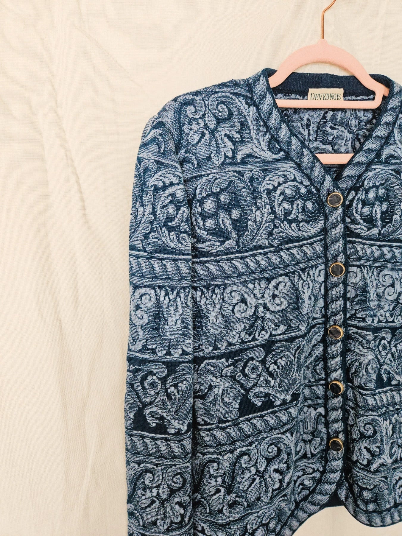 Marit - gebreid vintage vest, wolmix | M