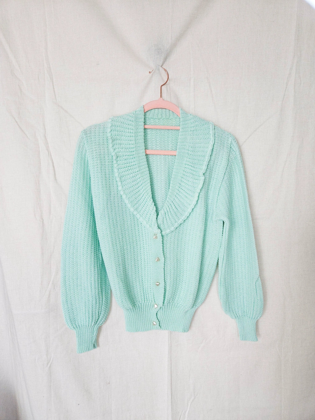 Isa - gebreid vintage vest, wolmix | M