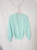 Isa - gebreid vintage vest, wolmix | M