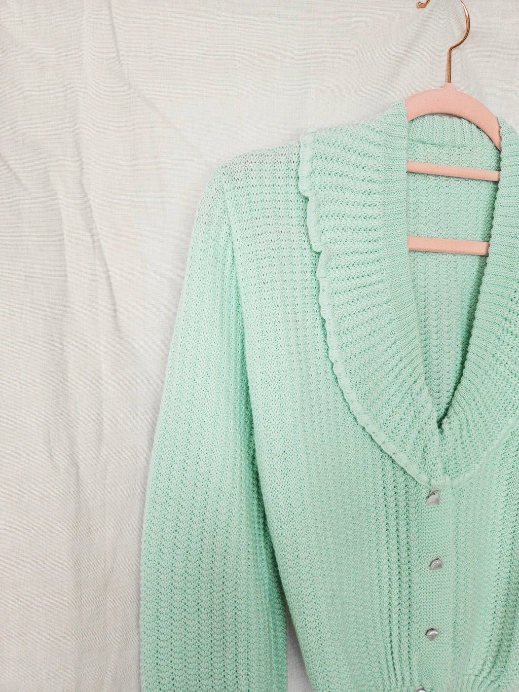 Isa - gebreid vintage vest, wolmix | M