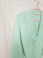 Isa - gebreid vintage vest, wolmix | M