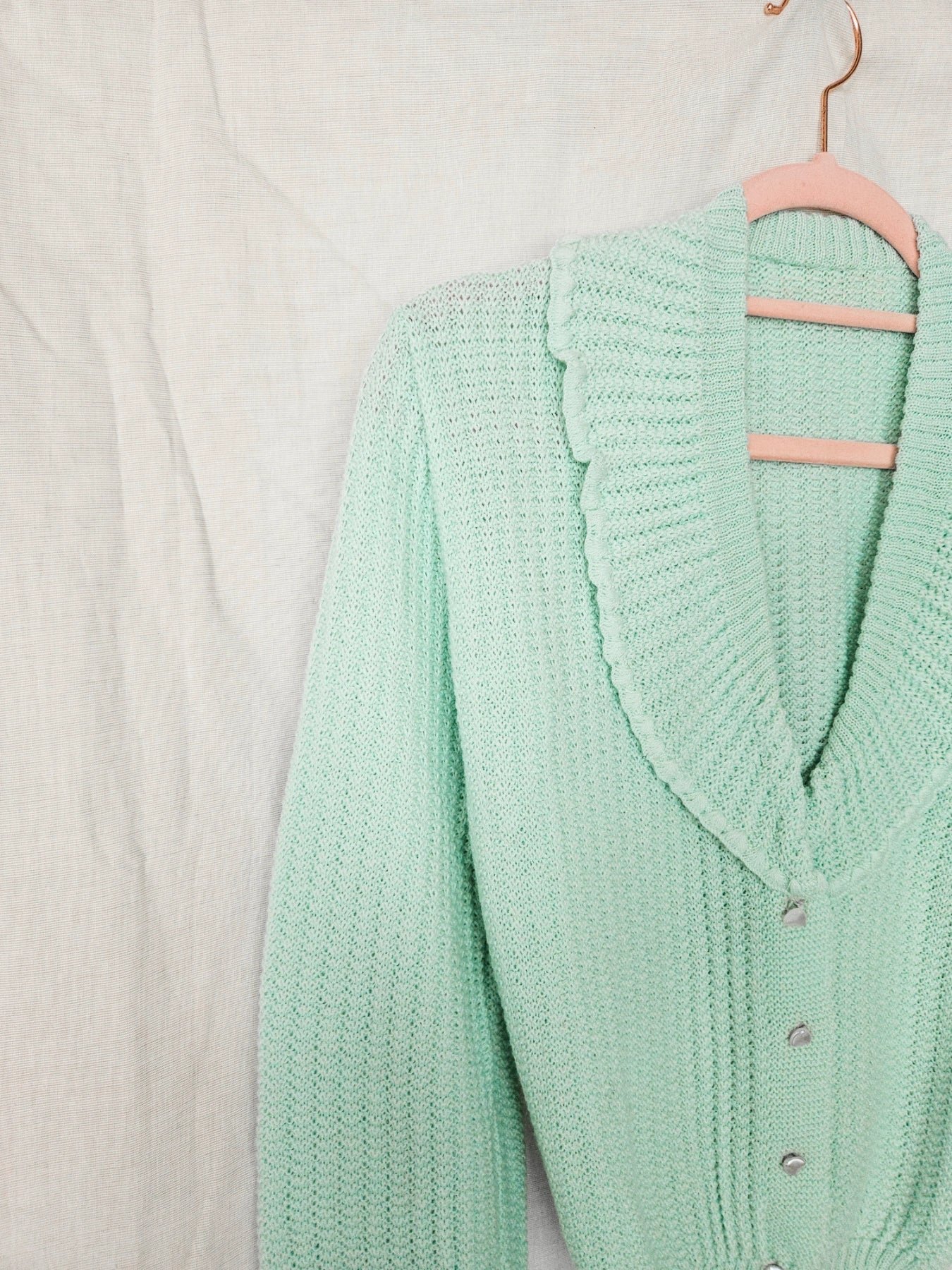 Isa - gebreid vintage vest, wolmix | M
