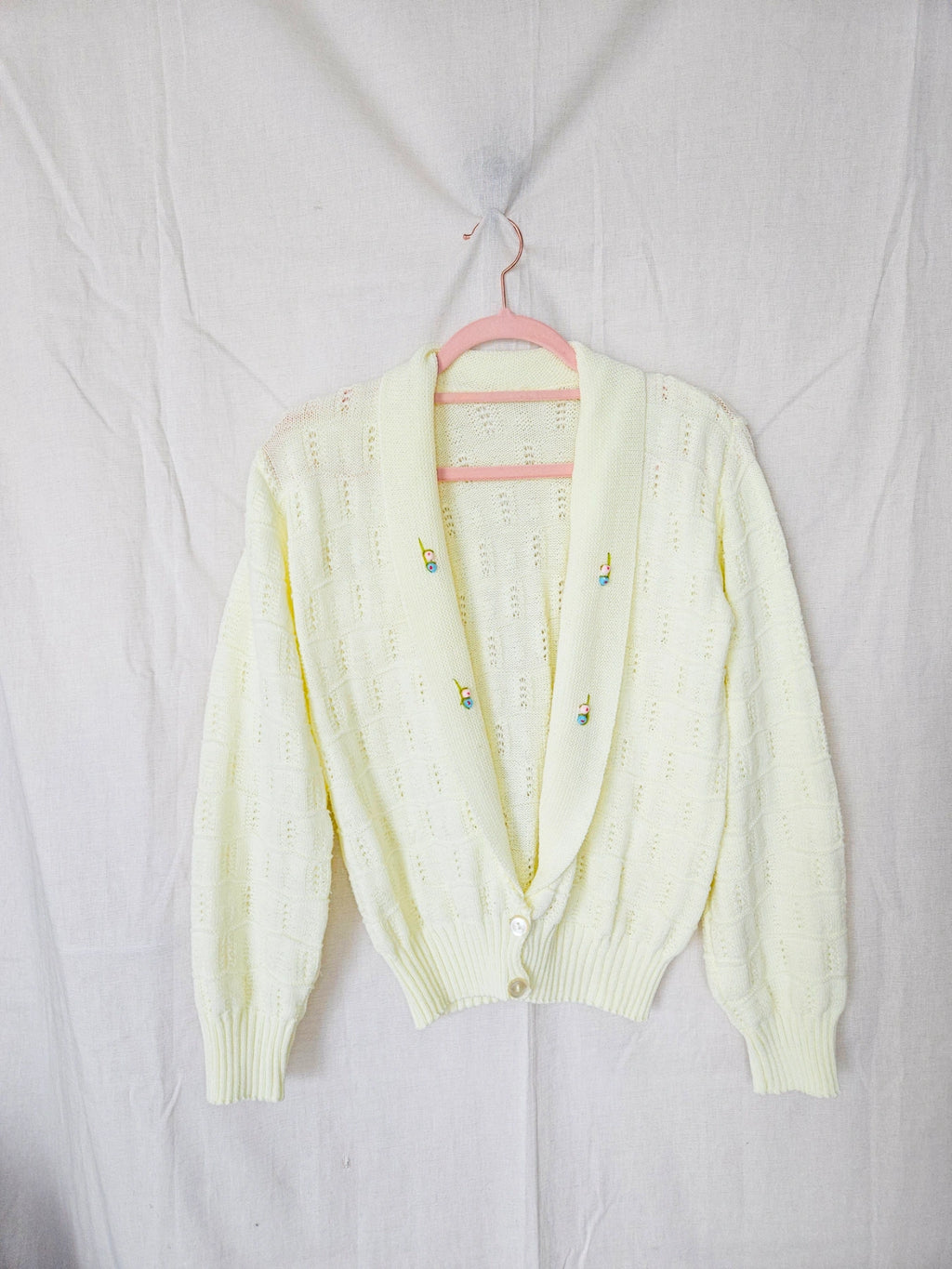 Lotta - gebreid vintage vest, wolmix | XL