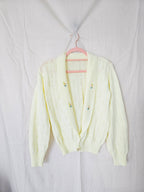Lotta - gebreid vintage vest, wolmix | XL