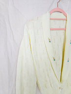 Lotta - gebreid vintage vest, wolmix | XL