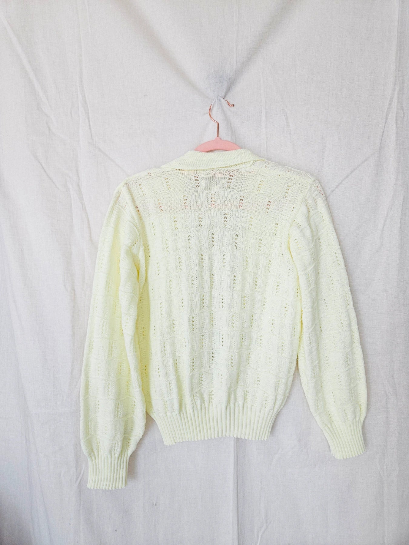 Lotta - gebreid vintage vest, wolmix | XL