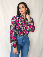 Mira - vintage blouse met bloemenprint | L
