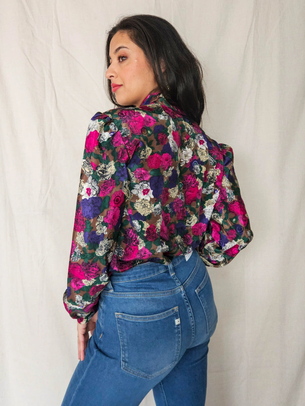Mira - vintage blouse met bloemenprint | L