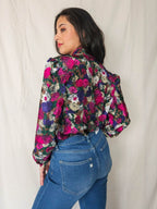 Mira - vintage blouse met bloemenprint | L