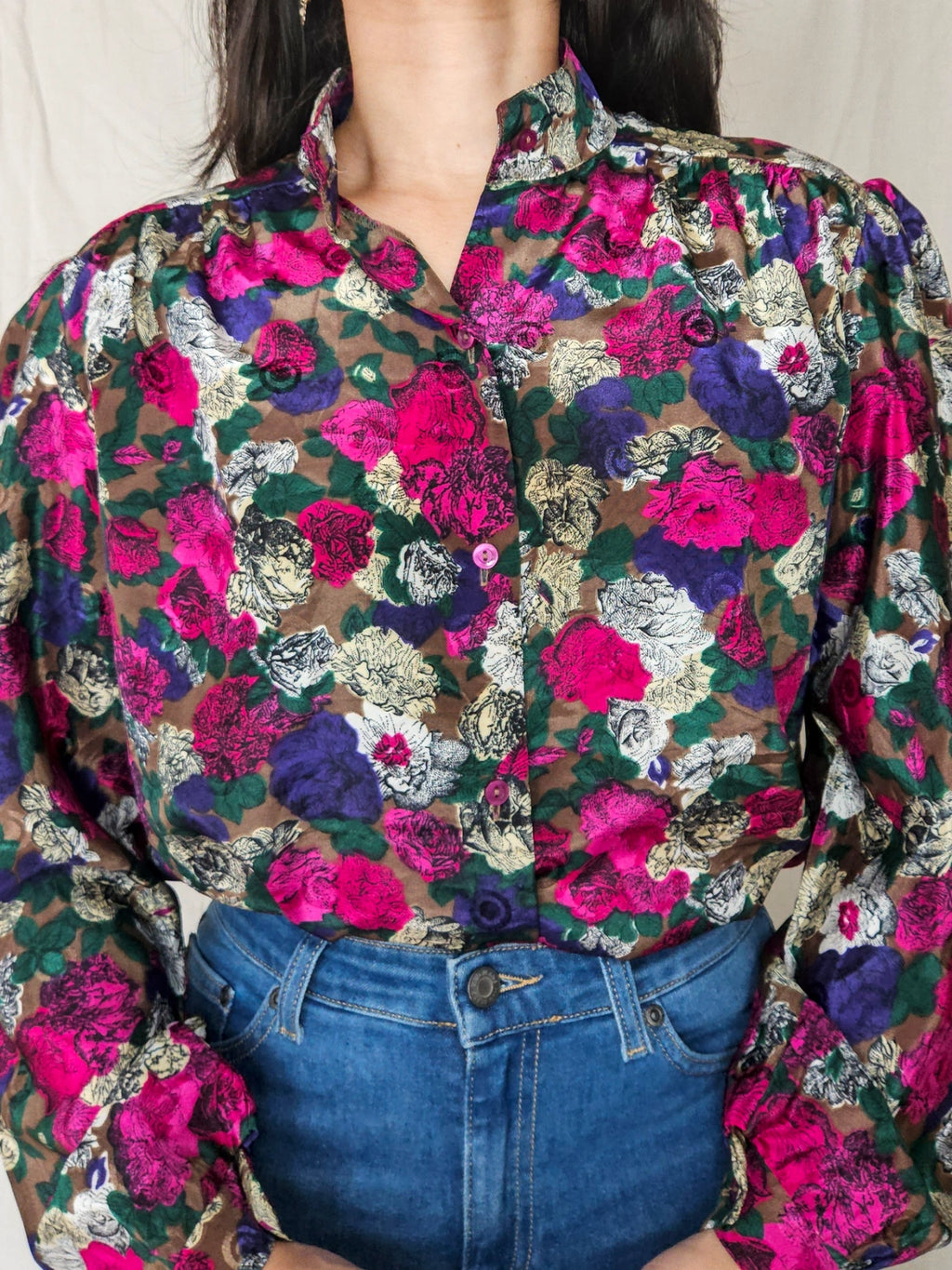 Mira - vintage blouse met bloemenprint | L