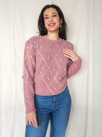 Faye - gebreide vintage trui, zijde & angora | M/L