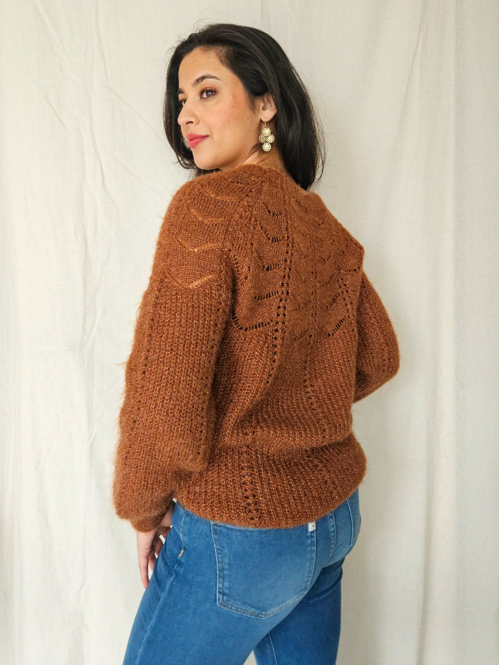 Thea - grof-gebreide vintage trui, wolmix | L
