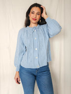 Aveline - gebreid vintage vest, wolmix | M