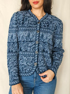 Marit - gebreid vintage vest, wolmix | M