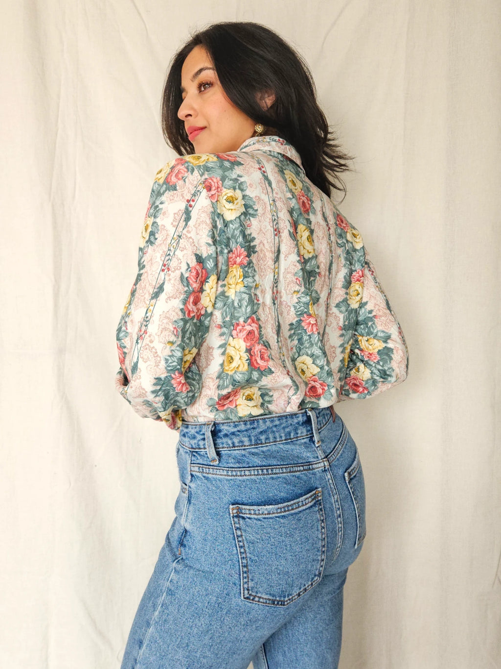Lucia - romantische vintage blouse, viscose | S