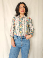 Lucia - romantische vintage blouse, viscose | S