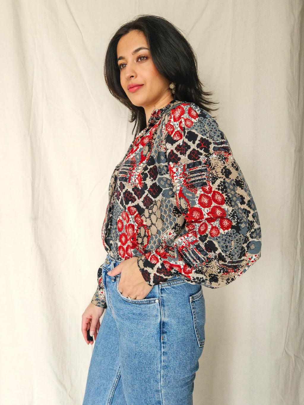 Jordan - vintage blouse with collar | XL