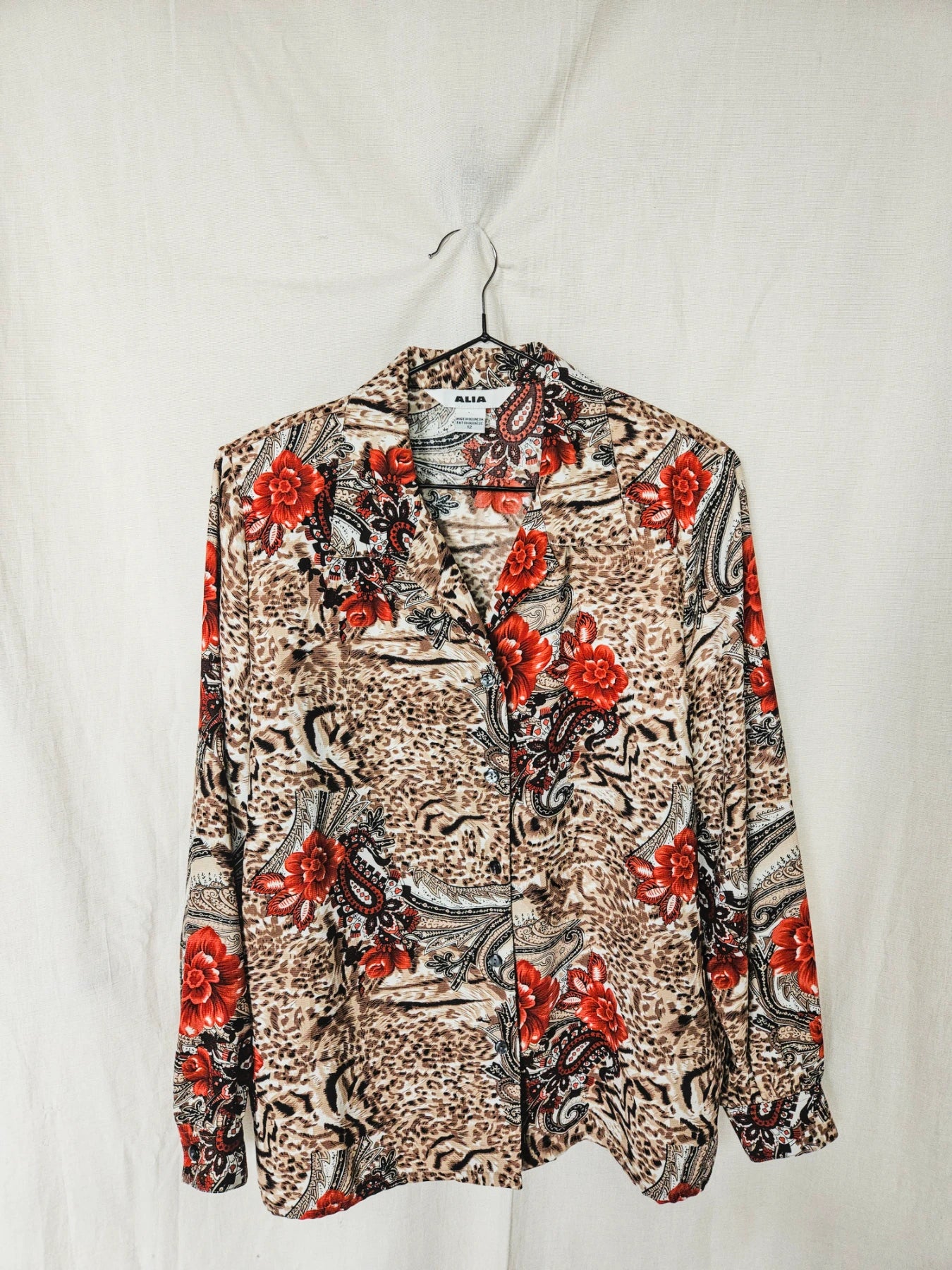 Alia - vintage blouse met rozen | L