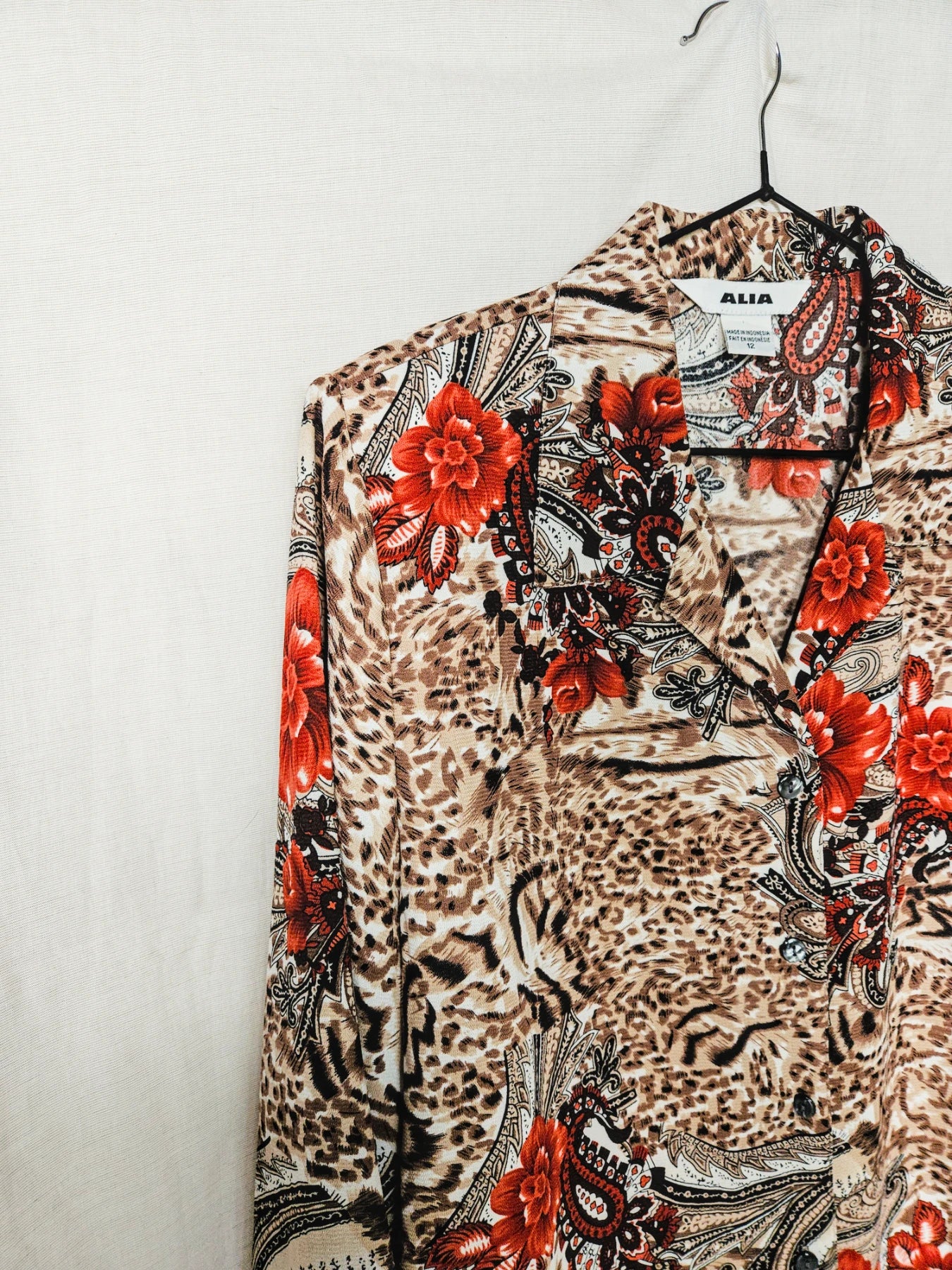 Alia - vintage blouse met rozen | L