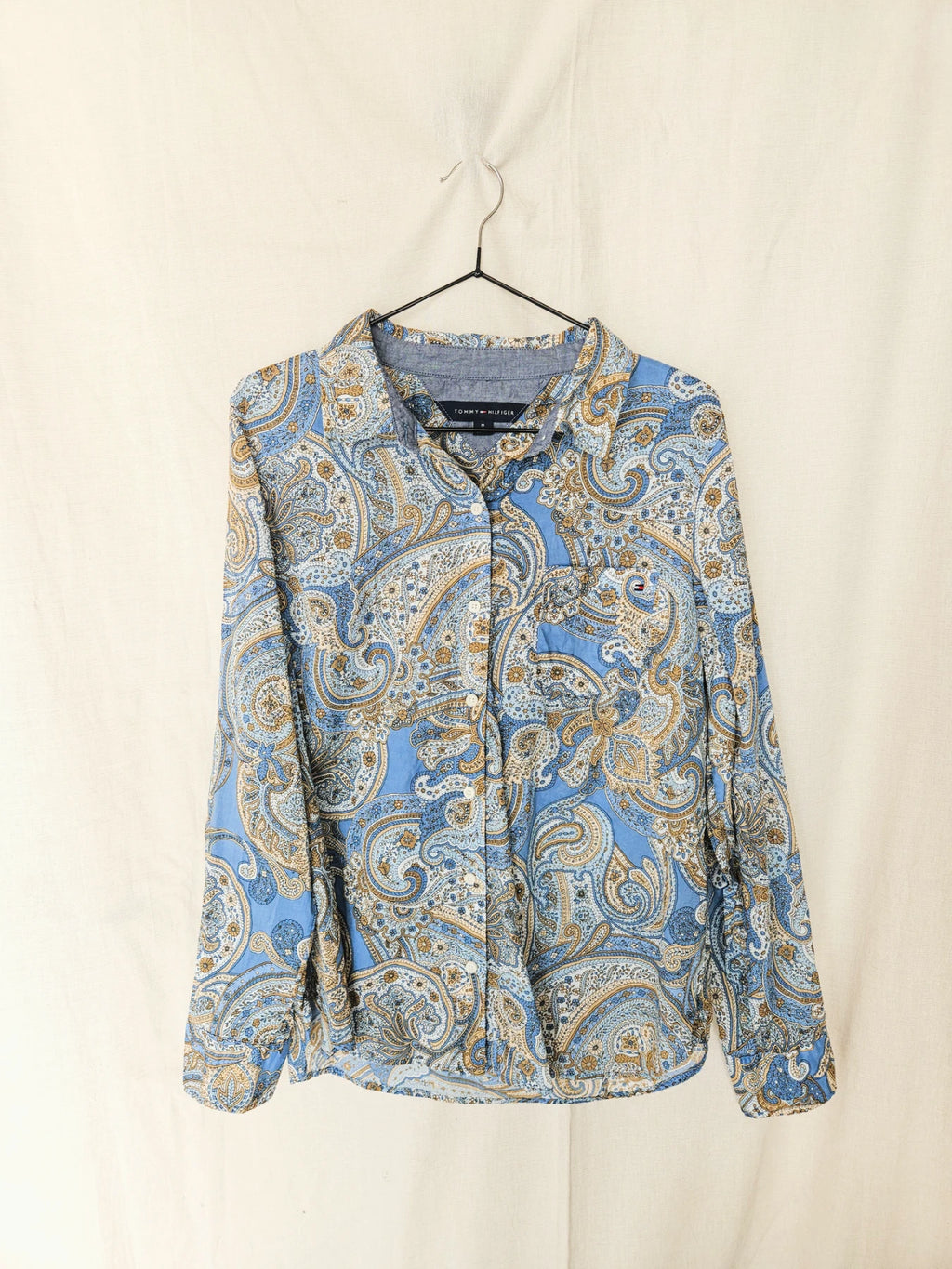 Tommy - lichtblauw vintage overhemd, katoen | L