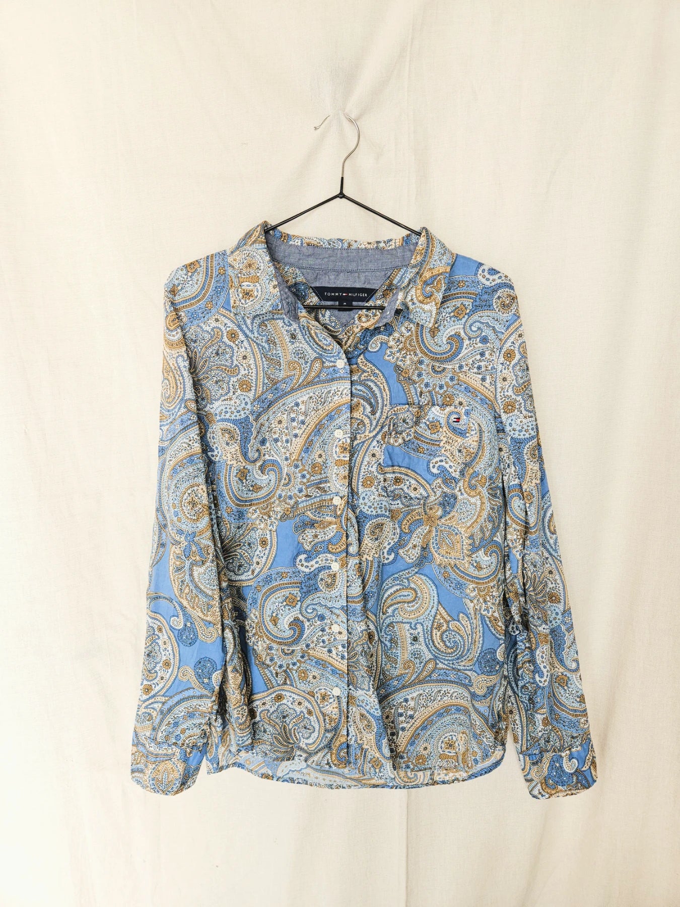 Tommy - lichtblauw vintage overhemd, katoen | L