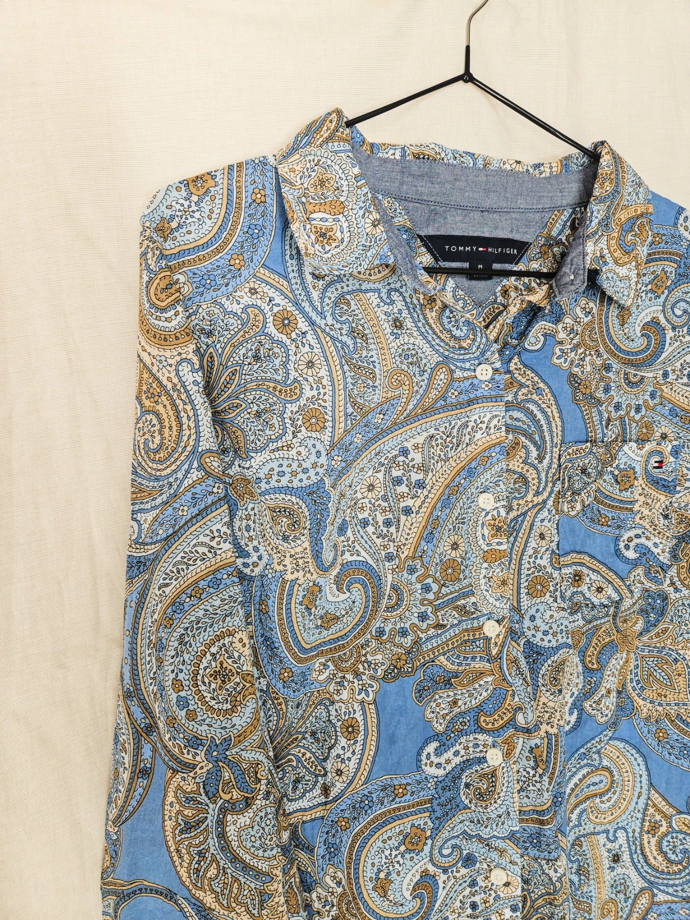 Tommy - lichtblauw vintage overhemd, katoen | L